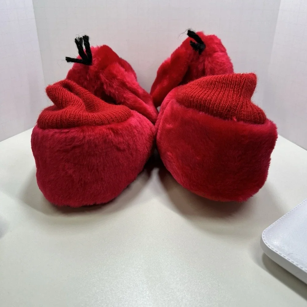 Vintage Clifford Big Red Dog Plush Slippers Kids XL 11-12 Red Scholastic 2002‎